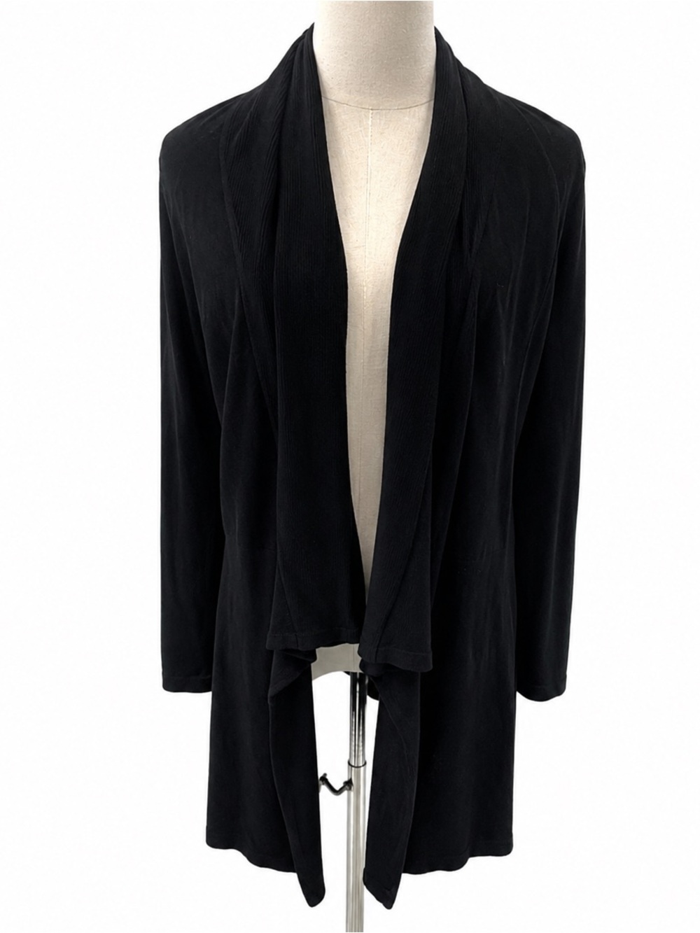 White House Black Market Black Open High/Low Long Cardigan-L